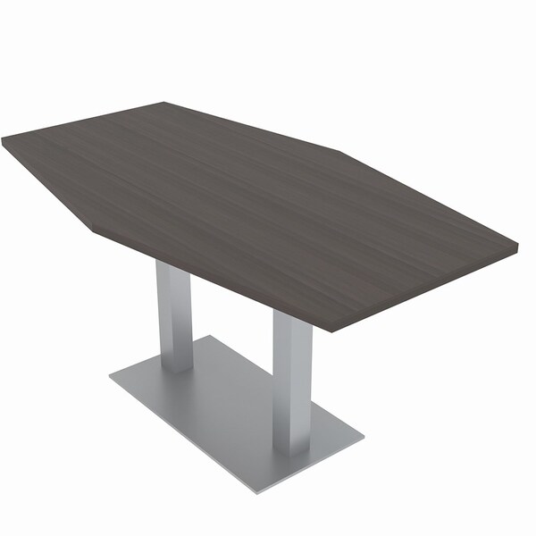 33.5 in W, 59.5 in L, 29 in H, Engineered Wood Top, Brown